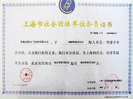 灵特尔-上海市社会团体单位会员证书